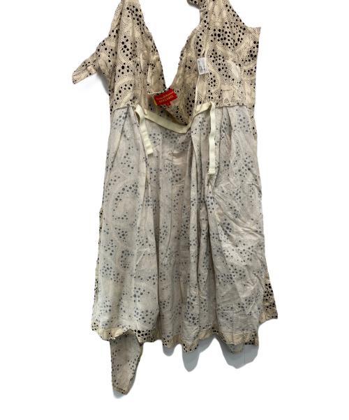 Vivienne Westwood RED LABEL（ヴィヴィアンウエストウッドレッドレーベル）Vivienne Westwood RED LABEL (ヴィヴィアンウエストウッドレッドレーベル) 総柄ホルターネックワンピース ベージュ サイズ:2の古着・服飾アイテム
