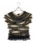 Jean Paul Gaultier FEMME（ジャンポールゴルチエ フェム）の古着「アーカイブ メッシュフリル ノースリーブカットソー」｜ベージュ×ブラック