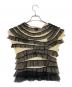 Jean Paul Gaultier FEMME (ジャンポールゴルチエ フェム) アーカイブ メッシュフリル ノースリーブカットソー ベージュ×ブラック サイズ:40：15000円