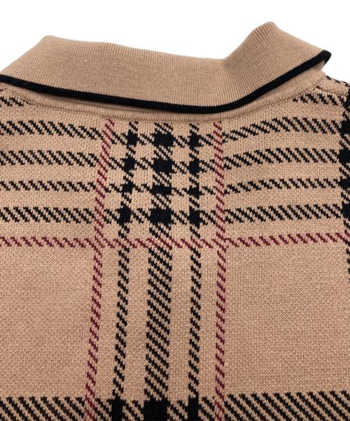 HER LIP TO（ハーリップトゥ）HER LIP TO (ハーリップトゥ) Gold-Buttoned Plaid Knit Dress ゴールドボタンプレイドニットドレス ベージュ サイズ:Sの古着・服飾アイテム