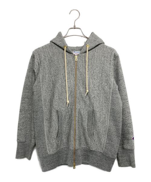 Champion REVERSE WEAVE（チャンピオン リバース ウィーブ）Champion REVERSE WEAVE (チャンピオン リバース ウィーブ) ジップフーデットスウェットシャツ グレー サイズ:Sの古着・服飾アイテム