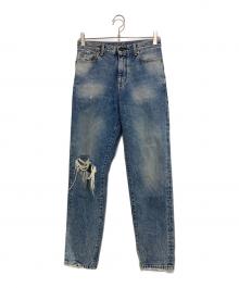 Saint Laurent Paris（サンローランパリ）の古着「ダメージ加工デニムパンツ」｜インディゴ