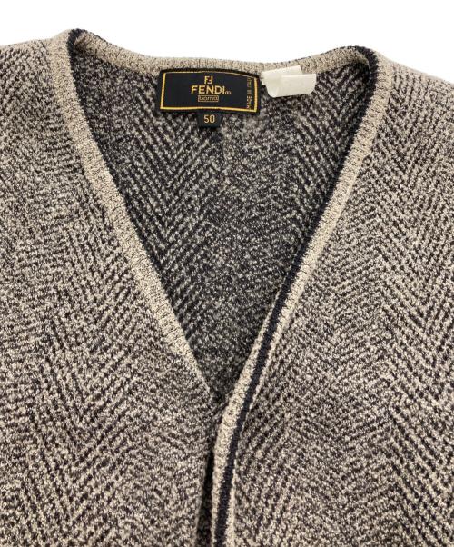 FENDI（フェンディ）FENDI (フェンディ) ニットベスト  グレー×ブラック サイズ:50の古着・服飾アイテム