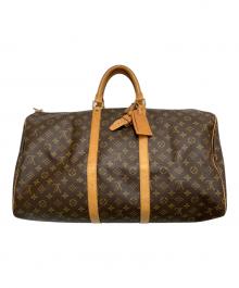 LOUIS VUITTON（ルイ ヴィトン）の古着「キーポル55 トラベルバッグ」｜ブラウン