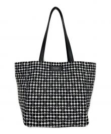 Kate Spade（ケイトスペード）の古着「ノエル ジャカード ラージ トートバッグ」｜ブラック×ホワイト