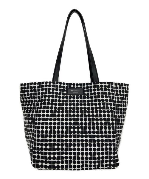 Kate Spade（ケイトスペード）Kate Spade (ケイトスペード) ノエル ジャカード ラージ トートバッグ ブラック×ホワイトの古着・服飾アイテム