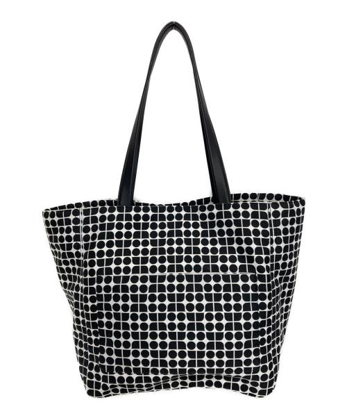 Kate Spade（ケイトスペード）Kate Spade (ケイトスペード) ノエル ジャカード ラージ トートバッグ ブラック×ホワイトの古着・服飾アイテム