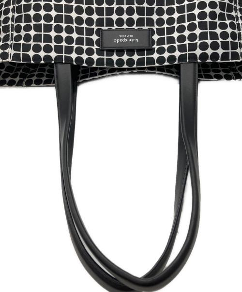 Kate Spade（ケイトスペード）Kate Spade (ケイトスペード) ノエル ジャカード ラージ トートバッグ ブラック×ホワイトの古着・服飾アイテム