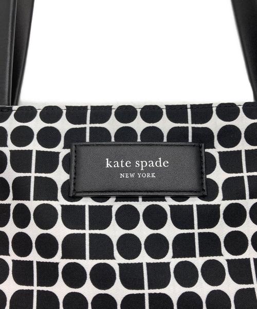 Kate Spade（ケイトスペード）Kate Spade (ケイトスペード) ノエル ジャカード ラージ トートバッグ ブラック×ホワイトの古着・服飾アイテム