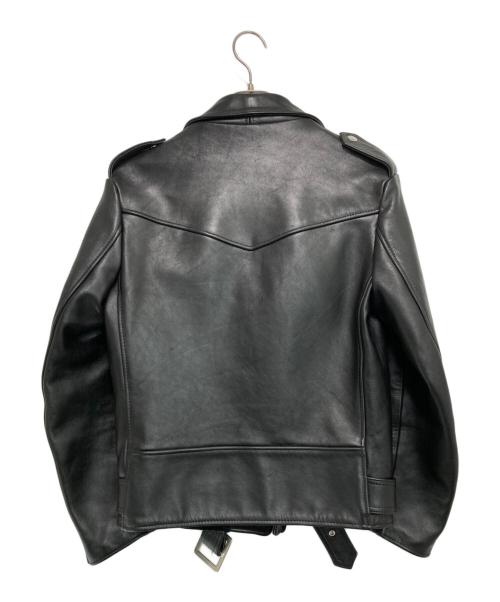 666（666）666 (666) LJM-10TF タイトフィット フロントベルト ライダースジャケット ブラック サイズ:36の古着・服飾アイテム