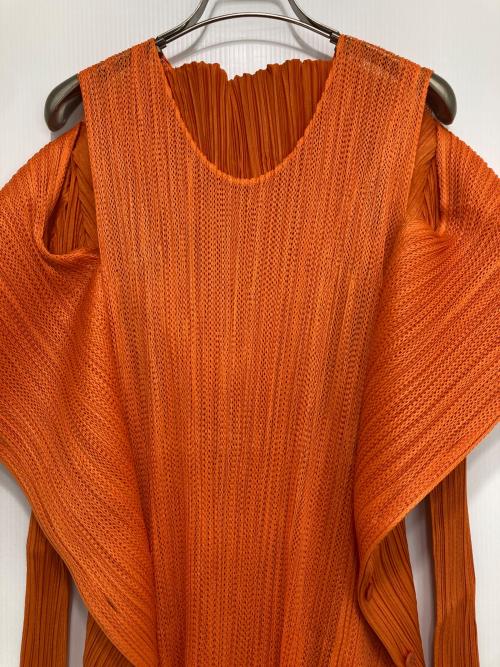 PLEATS PLEASE（プリーツプリーズ）PLEATS PLEASE (プリーツプリーズ) 変形2WAYプリーツワンピース オレンジ サイズ:４の古着・服飾アイテム
