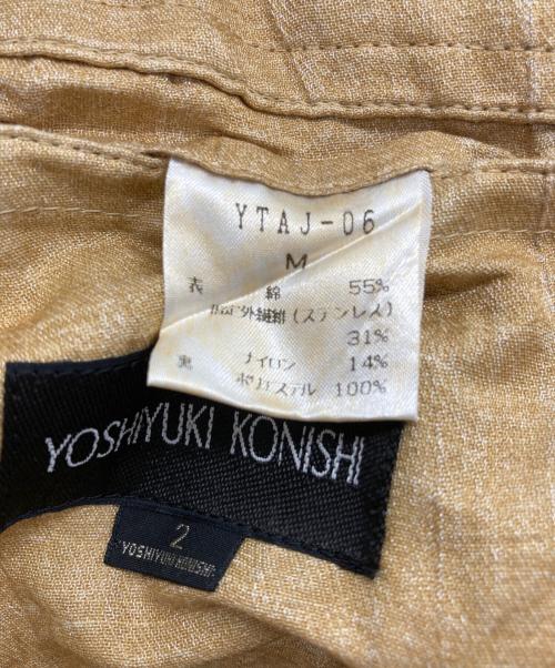YOSHIYUKI KONISHI（ヨシユキコニシ）YOSHIYUKI KONISHI (ヨシユキコニシ) シワ加工3Bテーラードジャケット イエロー サイズ:Ｍ 未使用品の古着・服飾アイテム