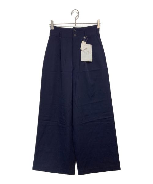 YOHJI YAMAMOTO（ヨウジヤマモト）YOHJI YAMAMOTO (ヨウジヤマモト) ハイウエストパンツ ネイビー サイズ:SSの古着・服飾アイテム