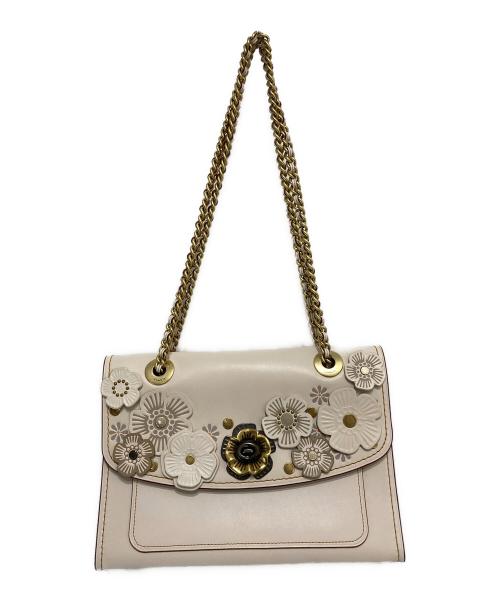 COACH（コーチ）COACH (コーチ) Parker with tea rose applique 2WAYバッグ アイボリーの古着・服飾アイテム