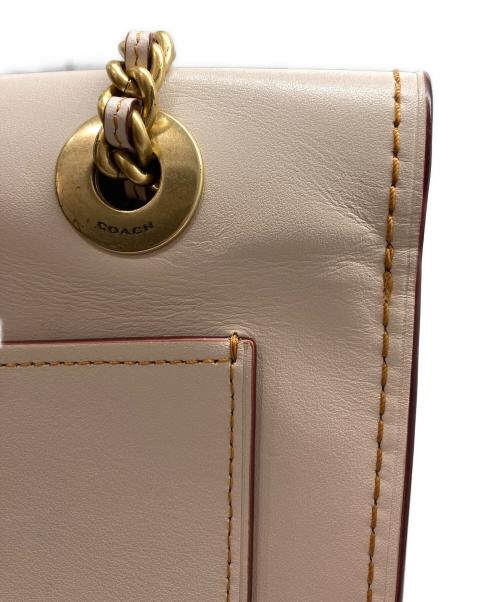 COACH（コーチ）COACH (コーチ) Parker with tea rose applique 2WAYバッグ アイボリーの古着・服飾アイテム