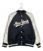 MLBエムエルビー）の古着「Nylon front varsity jacket」｜ホワイト