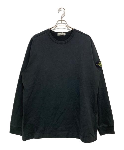 STONE ISLAND（ストーンアイランド）STONE ISLAND (ストーンアイランド) ヘビーウェイトコットンクルーネック長袖Tシャツ ブラック サイズ:SIZE XXLの古着・服飾アイテム
