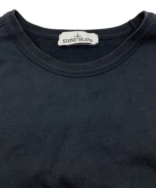 STONE ISLAND（ストーンアイランド）STONE ISLAND (ストーンアイランド) ヘビーウェイトコットンクルーネック長袖Tシャツ ブラック サイズ:SIZE XXLの古着・服飾アイテム
