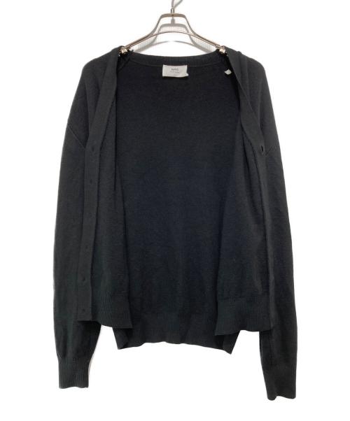 AMI Alexandre Mattiussi（アミアレクサンドルマテュッシ）AMI Alexandre Mattiussi (アミアレクサンドルマテュッシ) Ami de Coeur Cardigan ブラック サイズ:SIZE XXLの古着・服飾アイテム
