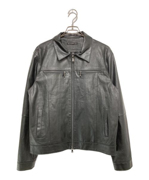 JOHN VARVATOS（ジョン・バルベイトス）JOHN VARVATOS (ジョン・バルベイトス) レザージャケット ブラック サイズ:XLの古着・服飾アイテム