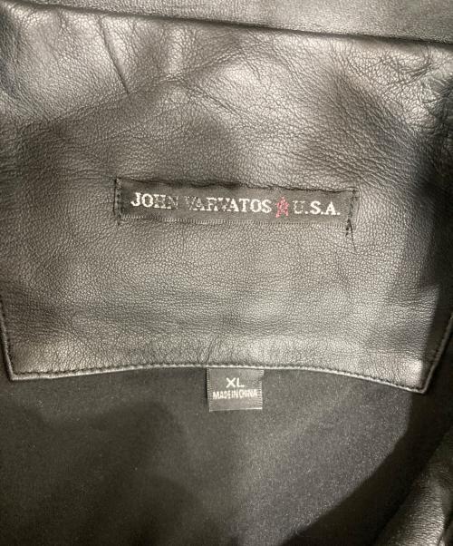 JOHN VARVATOS（ジョン・バルベイトス）JOHN VARVATOS (ジョン・バルベイトス) レザージャケット ブラック サイズ:XLの古着・服飾アイテム