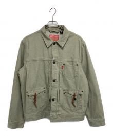 LEVI'S RED（リーバイス レッド）の古着「TYPE II TRUCKER JACKET」｜グリーン (ベージュ系)