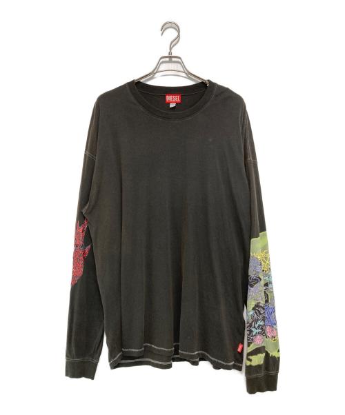 DIESEL（ディーゼル）DIESEL (ディーゼル) T-BOXT-LS-R4 ロングスリーブカットソー ブラック サイズ:3XLの古着・服飾アイテム
