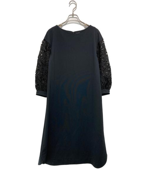 theory luxe（セオリーリュクス）theory luxe (セオリーリュクス) レース切替ブラウスワンピース ネイビー サイズ:38の古着・服飾アイテム