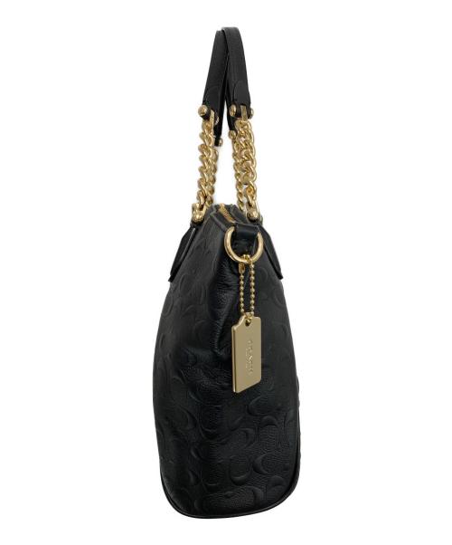 COACH（コーチ）COACH (コーチ) シグネチャー エンボス 2WAYバッグ ブラックの古着・服飾アイテム