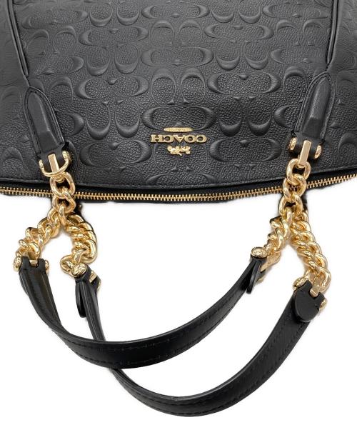 COACH（コーチ）COACH (コーチ) シグネチャー エンボス 2WAYバッグ ブラックの古着・服飾アイテム