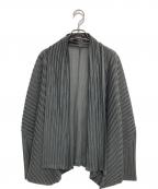 PLEATS PLEASEプリーツプリーズ）の古着「プリーツ ドルマンスリーブカーディガン」｜グレー