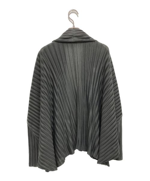 PLEATS PLEASE（プリーツプリーズ）PLEATS PLEASE (プリーツプリーズ) プリーツ ドルマンスリーブカーディガン グレー サイズ:3の古着・服飾アイテム