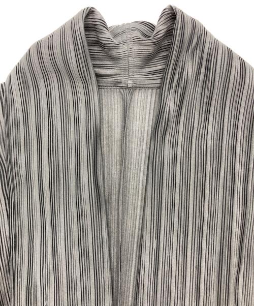 PLEATS PLEASE（プリーツプリーズ）PLEATS PLEASE (プリーツプリーズ) プリーツ ドルマンスリーブカーディガン グレー サイズ:3の古着・服飾アイテム