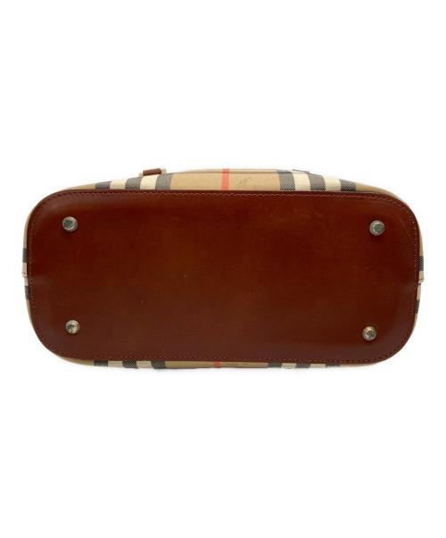 BURBERRY（バーバリー）BURBERRY (バーバリー) シャドーホース ノバチェック ハンドバッグ ベージュ×ブラウンの古着・服飾アイテム