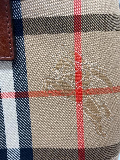 BURBERRY（バーバリー）BURBERRY (バーバリー) シャドーホース ノバチェック ハンドバッグ ベージュ×ブラウンの古着・服飾アイテム