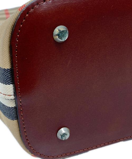 BURBERRY（バーバリー）BURBERRY (バーバリー) シャドーホース ノバチェック ハンドバッグ ベージュ×ブラウンの古着・服飾アイテム