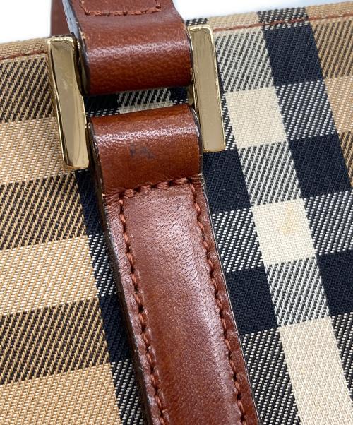 BURBERRY（バーバリー）BURBERRY (バーバリー) シャドーホース ノバチェック ハンドバッグ ベージュ×ブラウンの古着・服飾アイテム