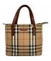 BURBERRY（バーバリー）の古着「シャドーホース ノバチェック ハンドバッグ」｜ベージュ×ブラウン