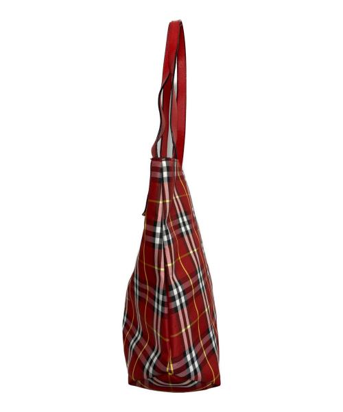 BURBERRY LONDON（バーバリーロンドン）BURBERRY LONDON (バーバリーロンドン) チェックトートバッグ レッドの古着・服飾アイテム