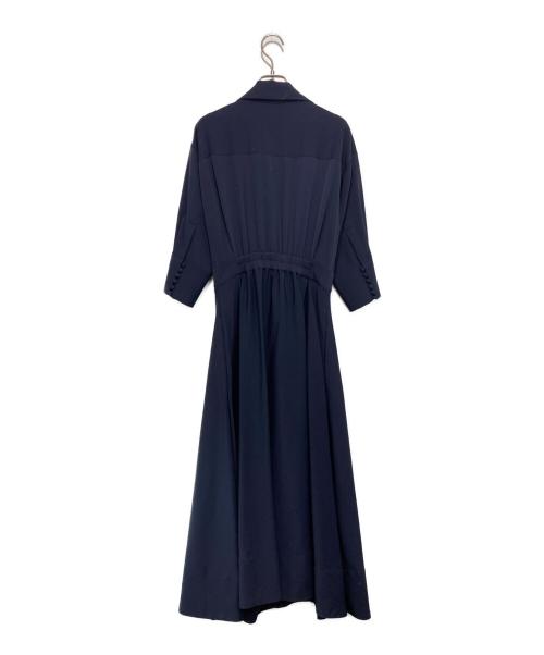 JENNE（ジェンヌ）JENNE (ジェンヌ) カシュクールフレアワンピース ネイビー サイズ:Mの古着・服飾アイテム