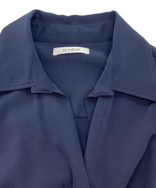 JENNE（ジェンヌ）JENNE (ジェンヌ) カシュクールフレアワンピース ネイビー サイズ:Mの古着・服飾アイテム