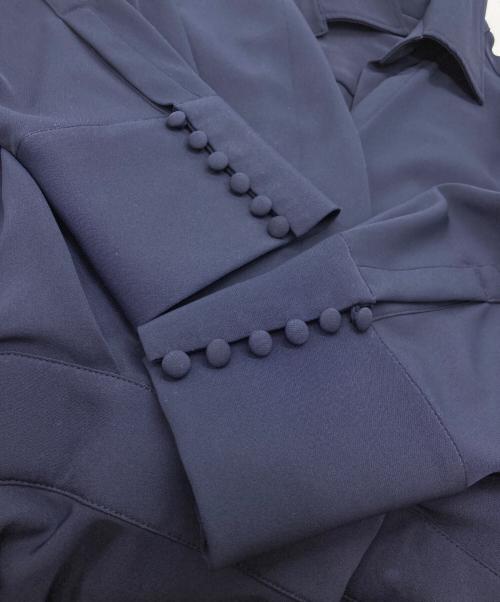 JENNE（ジェンヌ）JENNE (ジェンヌ) カシュクールフレアワンピース ネイビー サイズ:Mの古着・服飾アイテム