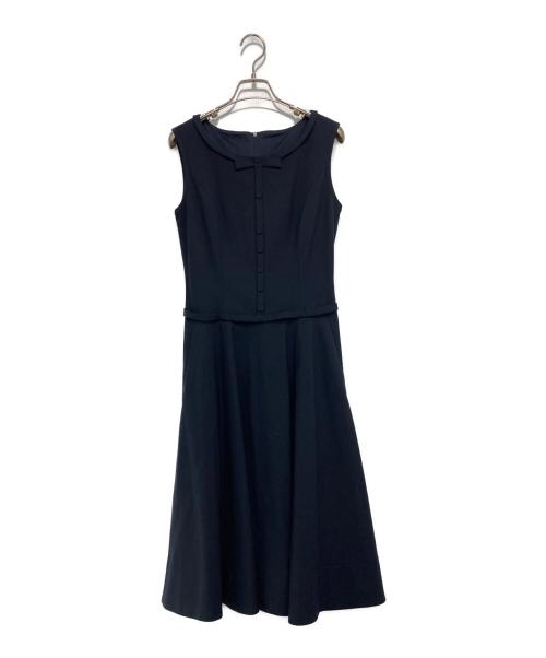 FOXEY NEWYORK（フォクシーニューヨーク）FOXEY NEWYORK (フォクシーニューヨーク) ノースリーブワンピース ネイビー サイズ:SIZE 38の古着・服飾アイテム