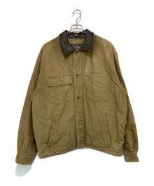 Eddie Bauer（エディーバウアー）の古着「襟レザーワークジャケット」｜ベージュ