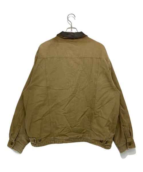 Eddie Bauer（エディーバウアー）Eddie Bauer (エディーバウアー) 襟レザーワークジャケット ベージュ サイズ:Lの古着・服飾アイテム