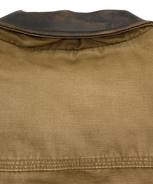 Eddie Bauer（エディーバウアー）Eddie Bauer (エディーバウアー) 襟レザーワークジャケット ベージュ サイズ:Lの古着・服飾アイテム