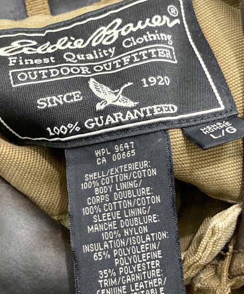 Eddie Bauer（エディーバウアー）Eddie Bauer (エディーバウアー) 襟レザーワークジャケット ベージュ サイズ:Lの古着・服飾アイテム