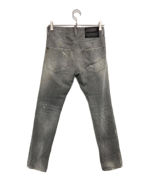DSQUARED2（ディースクエアード）DSQUARED2 (ディースクエアード) Skinny Dan Jean ダメージスキニーデニムパンツ グレー サイズ:42の古着・服飾アイテム