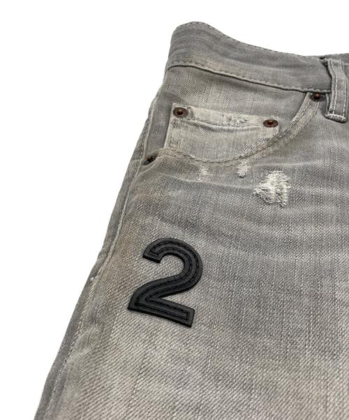 DSQUARED2（ディースクエアード）DSQUARED2 (ディースクエアード) Skinny Dan Jean ダメージスキニーデニムパンツ グレー サイズ:42の古着・服飾アイテム
