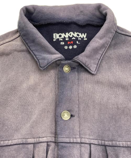 BONKNOW FREAKS（ボンノウ）BONKNOW FREAKS (ボンノウ) TYPE-001 SWEAT TRUCKER JACKET ネイビー サイズ:Mの古着・服飾アイテム